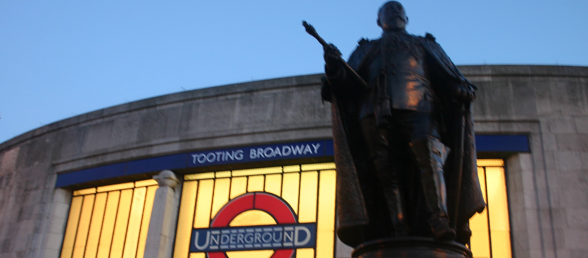 Photograph of the exterior of Tooting Broadway underground station